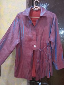 Maroon Blue Metallic Colour Shirt