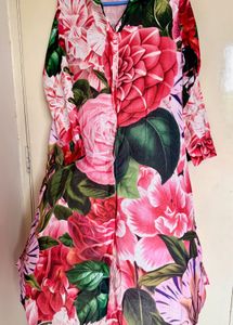 Bold Floral Print Kurta