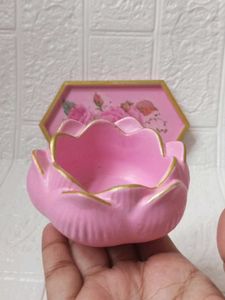 Pink Lotus Trinket Tray &amp; candle Holder