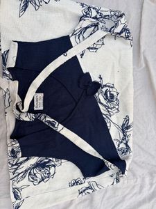 Blue Floral Print Top