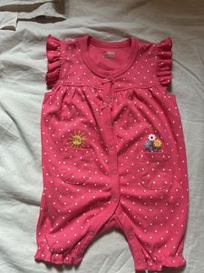 Adorable Pink Polka Dot Baby Romper