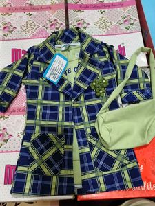Kids Plaid Jacket &amp; Top Set