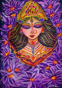 Vibrant Indian Goddess Art work