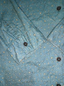 Patterned Green Button-Down Shirt