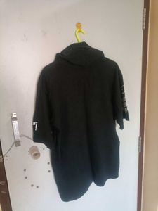 Hooded Cotton Tshirt Black