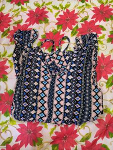 Women's Printed Jumpsuit with Belt