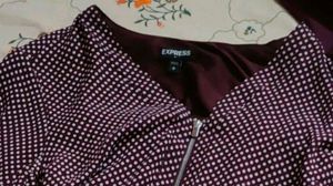 Maroon Polka Dot Mini Dress
