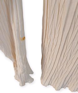 Cream Ruffle Trim Ribbon Tie Blouse