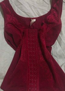 Burgundy Lace Corset Shapewear Top