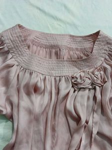 Elegant Pink Silky Dress