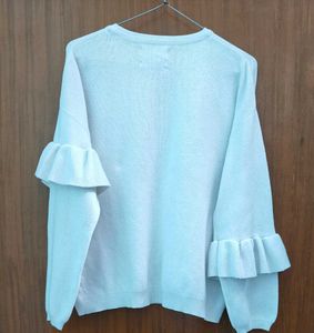 ZARA Ruffled Knit Sweater