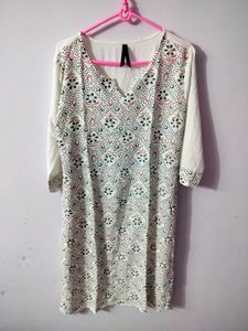 set of 2 kurta in pink and off white for women 🤍