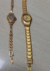 ✨ Stylish Golden Watches Combo | Men &amp; Women ✨