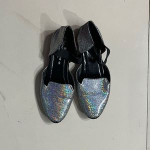 Sparkly Silver Casual Shoes