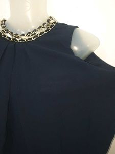 newly Navy Blue Sleeveless Top no 39