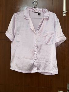 Satin Pajama Top - Lavender