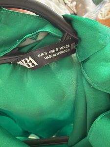 Elegant Emerald Green Satin Top