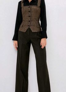 Chic Tweed Button-Up Top/ vest