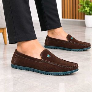 Men's Brown Suede Loafers