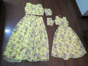 New Mother Daughter Matching Floral Gown Set