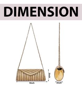 Sparkling Gold Beaded Clutch Bag