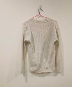 Cream Cable Knit Button-Up Cardigan