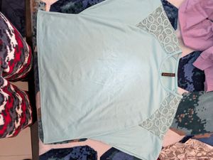 Aqua Lace Sleeve Top