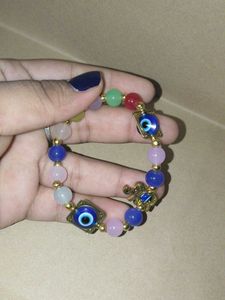 Evil Eye &amp; Elephant Charm anti tarnish Bracelet