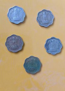 Vintage 1970 Indian 10 Paisa Coin Pack of 5