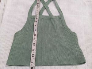 Ribbed Green Crop Top