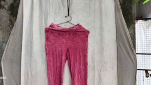 I. Pink Tie-Dye Flared Pants