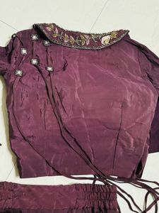 Embroidered Ethnic blouse and palazzo Set