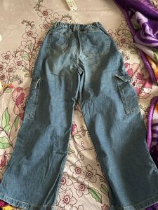 Stylish Blue Denim Cargo Pants