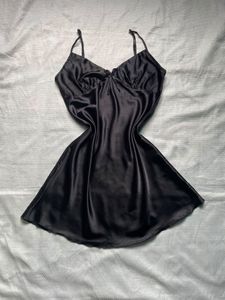 Black satin camisole