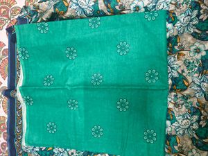 Women's Teal Floral Printed Kurta Set with Dupatta