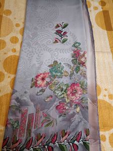 Elegant Grey Floral Saree