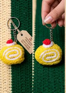 Handmade Lemon Swiss Roll Keychain