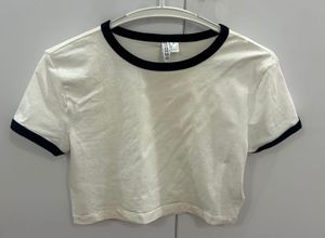 Cream H&amp;M Crop T-Shirt | L size