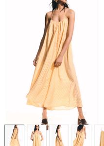 Flowy Striped Halter Dress