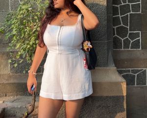 White Romper Jumpsuit (with corset detailing)