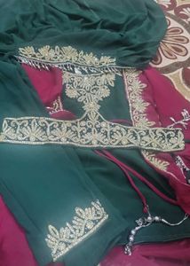 Green Embellished Kurta