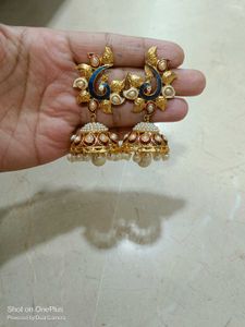 Exquisite Peacock Jhumka Earrings