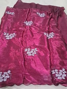 Exquisite Maroon Embellished Saree