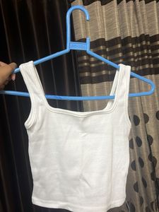 Ribbed Square Neck Tank Top