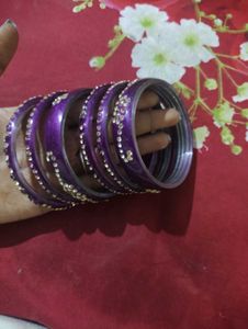 Elegant Purple Stone Bangles set of 2 💗