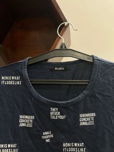 Dark Blue Graphic Print T-Shirt