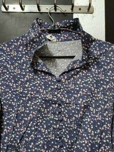 Floral Print Button-Up Blouse