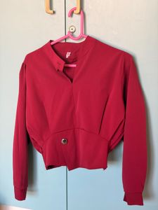 Chic maroon Cropped Blouse