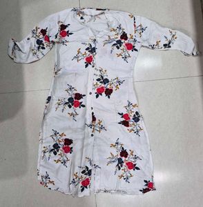 Floral Print Button-Down Kurta