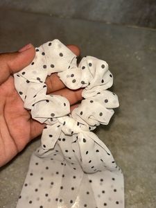 Polka Dot Hair Scrunchie Scarf
